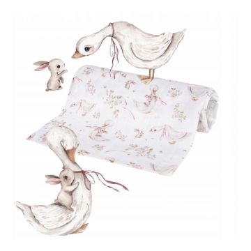 Scutec din bambus Bocioland Goose 75x75 cm multicolor