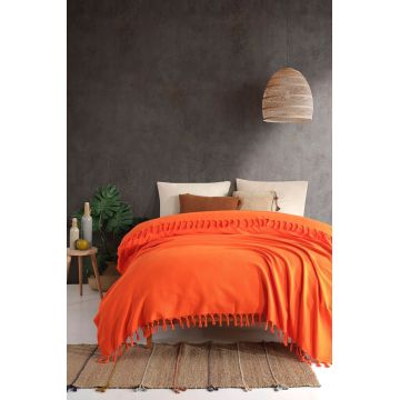 Cuvertura Double Pique, 200x230 cm, amestec bumbac, Sidney, Viaden, portocaliu