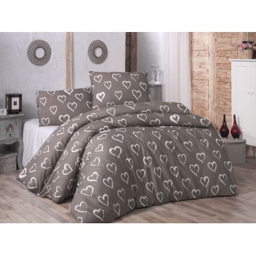 Lenjerie de pat dubla King (US) Amaour - Brown, Eponj Home, 3 piese, 260x220 cm, amestec bumbac, multicolor