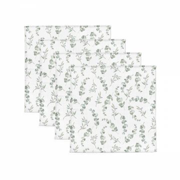 Set 4 museline din bumbac si bambus Eucaliptus 30 x 30 cm