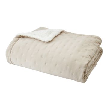Cuvertură crem matlasată din sherpa 220x230 cm Cosy Nori – Catherine Lansfield