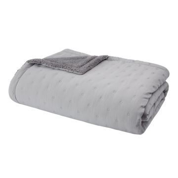 Cuvertură gri matlasată din sherpa 220x230 cm Cosy Nori – Catherine Lansfield