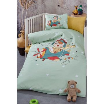 Lenjerie de pat pentru copii din bumbac pentru pătuț cu cearceaf inclus/cu 4 piese 100x150 cm Pilot – Mila Home Lenjerie de pat pentru copii din bumbac pentru pătuț cu cearceaf inclus/cu 4 piese 100x150 cm Pilot – Mila Home