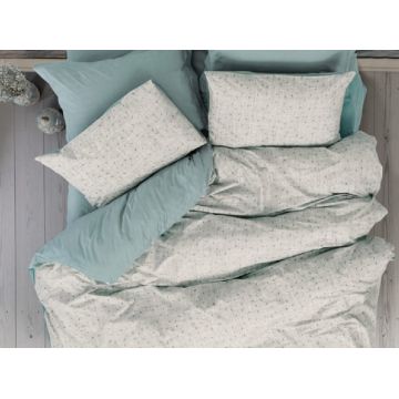 Lenjerie Drops Mint cu elastic 160x200 (Bumbac 100%)