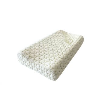 Perna ergonomica Aloe Vera Memory, sustinere exacta pentru gat si cap, husa detasabila, 30x50x10/8 cm