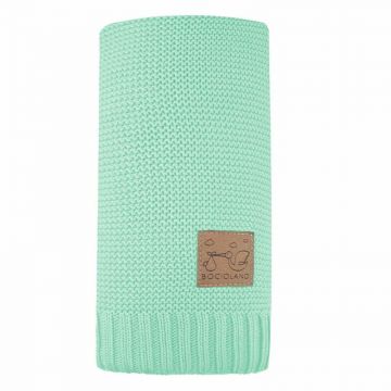 Paturica, Bocioland, Paris, Pentru copii, Moale, Din bambus si bumbac, Cu proprietati de termoreglare, Antialergica si antibacteriana, Dimensiune mare 80 x 100 cm, Mint