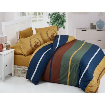 Set Lenjerie de pat double, Galben, 220 x 160 cm,100% Bumbac Ranforce