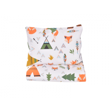 Lenjerie 5 piese patut 120x60 cm bumbac model animalute