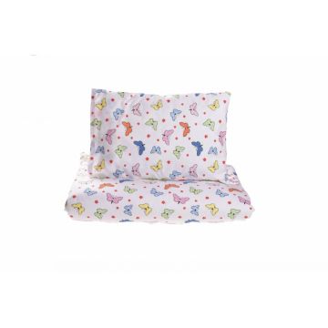 Lenjerie 5 piese patut 120x60 cm bumbac model Fluturasi