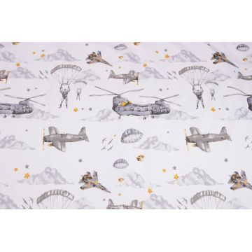 Lenjerie 5 piese patut 120x60 cm bumbac model soldatei gri