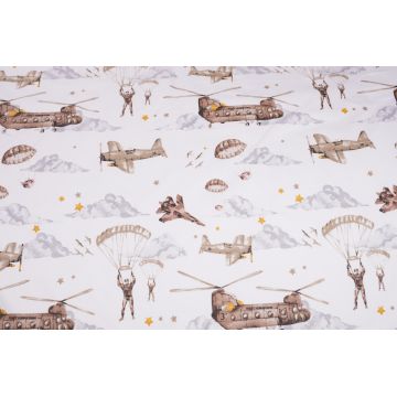 Lenjerie 5 piese patut 120x60 cm bumbac model soldatei maro