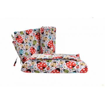 Lenjerie 6 piese patut 120x60 cm bumbac model Buburuze