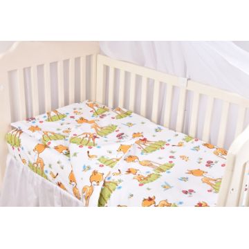 Lenjerie 6 piese patut 120x60 cm bumbac model Caprioare