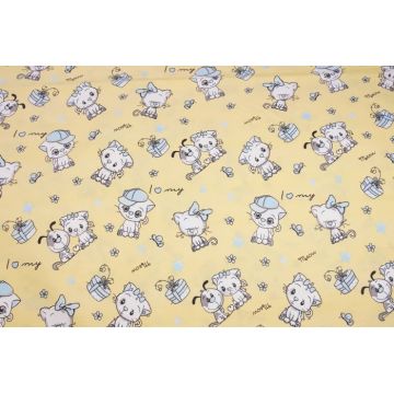 Lenjerie 6 piese patut 120x60 cm bumbac model pisicute