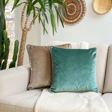 Set fete de perna, Emerald Pillow Set Cover, Polipropilena, Nurca / Crem / Verde de mare / Gri deschis Set fete de perna, Emerald Pillow Set Cover, Polipropilena, Nurca / Crem / Verde de mare / Gri deschis