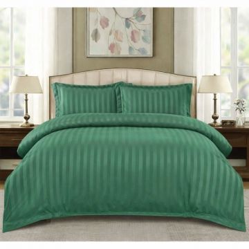 Lenjerie cu elastic 140x200 cm, Damasc, Atlas V2 Verde (Finet)