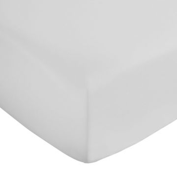 Cearceaf alb din bumbac satinat cu elastic 185x200 cm Cotton Sateen – Bianca