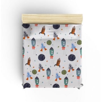 Cuvertură pentru copii albă din bumbac 140x200 cm Spacex – Mijolnir