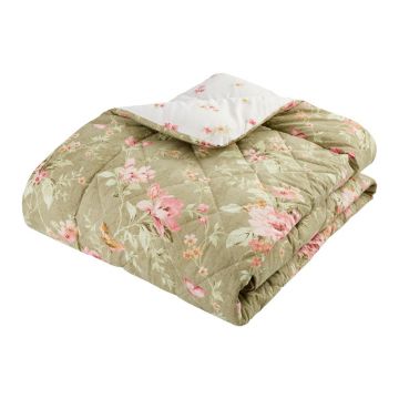 Cuvertură verde matlasată 200x200 cm Penelope Floral – Catherine Lansfield