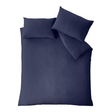 Lenjerie de pat albastru-închis din microfibră pentru pat dublu/extinsă 230x220 cm So Soft Easy Iron – Catherine Lansfield