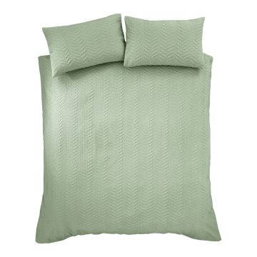 Lenjerie de pat verde pentru pat dublu 200x200 cm Heatset Wave – Catherine Lansfield