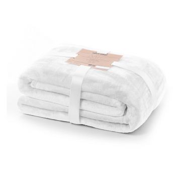 Pătură din microfibră DecoKing Mic, 160 x 210 cm, alb