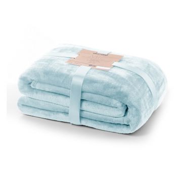 Pătură din microfibră DecoKing Mic, 160 x 210 cm, albastru deschis