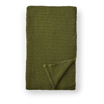 Pătură verde din bumbac 150x200 cm Jaipur Chunky Waffle – Pineapple Elephant