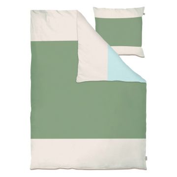 Lenjerie de pat kaki din bumbac percal pentru pat de o persoană 140x200 cm Colore – Mette Ditmer Denmark