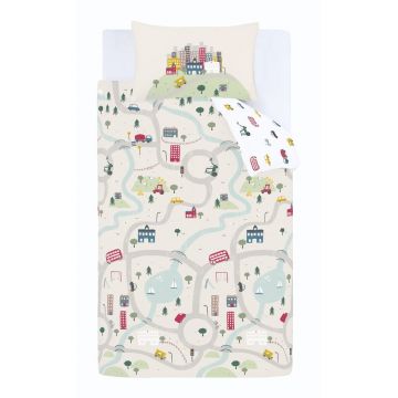 Lenjerie de pat pentru copii alb-bej din bumbac pentru pătuț 120x150 cm Transport – Bianca