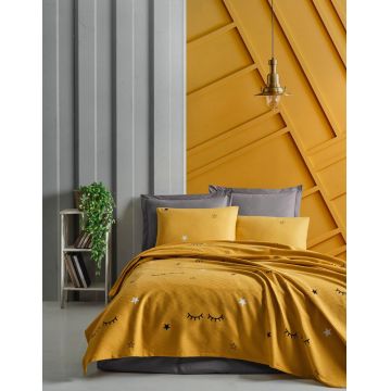 Cuvertura matlasata dubla, Dide 023861 - Yellow, Eponj Home, Bumbac