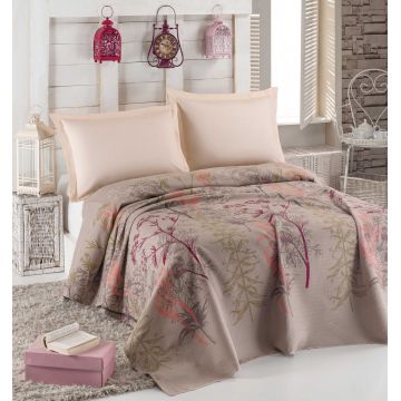Cuvertura pique Single, Urla - Beige, Eponj Home, Bumbac