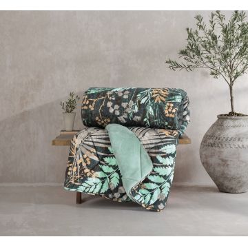 Cuvertura unică, Velvet - Clorasa Mint, Cotton Box, Poliester