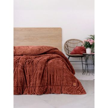 Cuvertura unică, Wave - Cinnamon, Cotton Box, Poliester