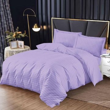 Lenjerie Damasc cu elastic 180x200 Bright V11 Lila (Finet)