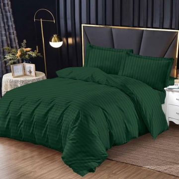 Lenjerie Damasc cu elastic 180x200 Bright V4 Verde inchis (Finet)