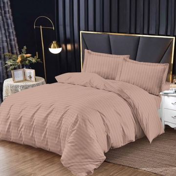 Lenjerie Damasc cu elastic 180x200 Bright V6 Bej inchis (Finet)