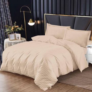 Lenjerie Damasc cu elastic 180x200 Bright V7 Bej deschis (Finet)
