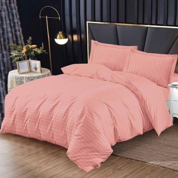 Lenjerie Damasc cu elastic 180x200 Bright V8 Coral (Finet)