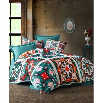 Lenjerie de pat dubla 3 piese, 477, Pearl Home, Poliester Satinat
