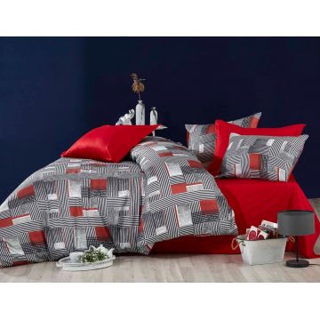 Lenjerie de pat dubla 3 piese, 478, Pearl Home, Poliester Satinat