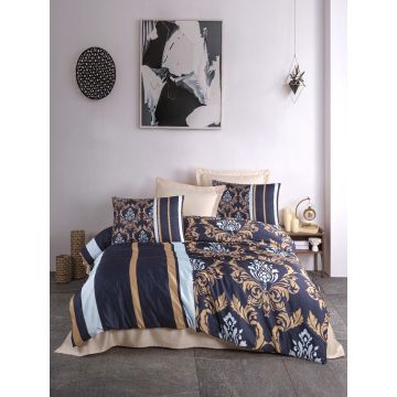 Lenjerie de pat dubla 3 piese, 487, Pearl Home, Poliester Satinat