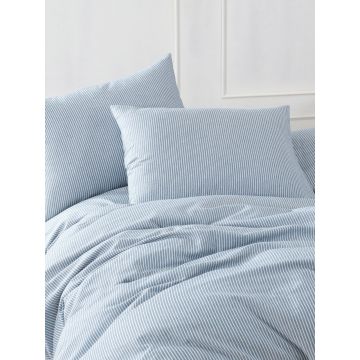 Lenjerie de pat dubla 3 piese, Lizbon - Blue, EnLora Home, 70% bumbac/30% poliester