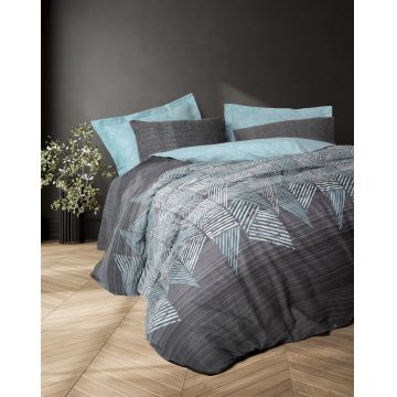 Lenjerie de pat dubla, Arel - Anthracite, Cotton Box, Bumbac Ranforce
