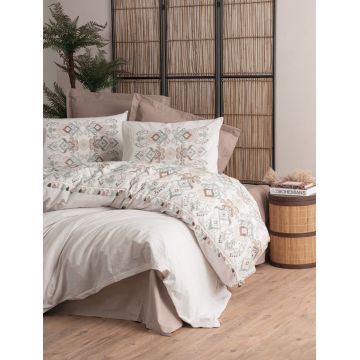 Lenjerie de pat dubla, Asilo - Brown, Cotton Box, Bumbac Ranforce
