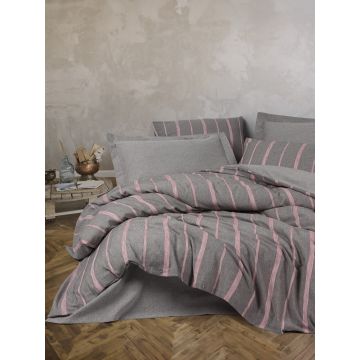 Lenjerie de pat dubla, Barisan - Grey, Cotton Box, 50% bumbac / 50% poliester
