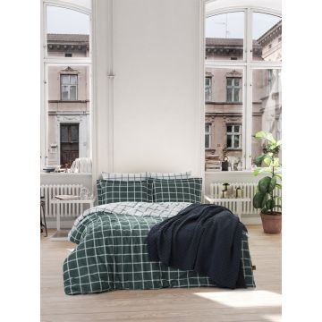 Lenjerie de pat dubla, Casual - Green, Türkiz, Bumbac Ranforce