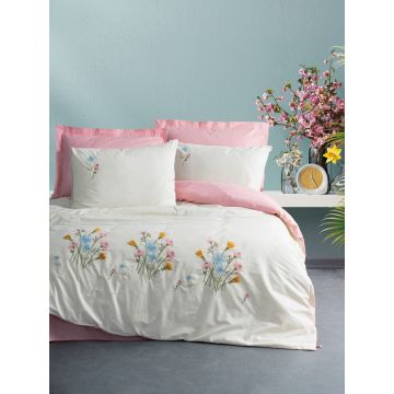 Lenjerie de pat dubla, Delbin - Pink, Cotton Box, Bumbac Ranforce