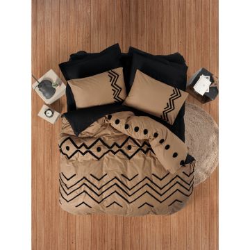 Lenjerie de pat dubla, Elio - Copper, Cotton Box, Bumbac Ranforce