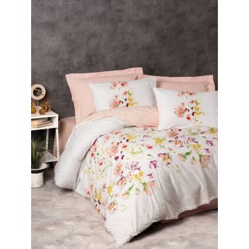 Lenjerie de pat dubla, Emma v2 - Salmon, Cotton Box, Bumbac Ranforce